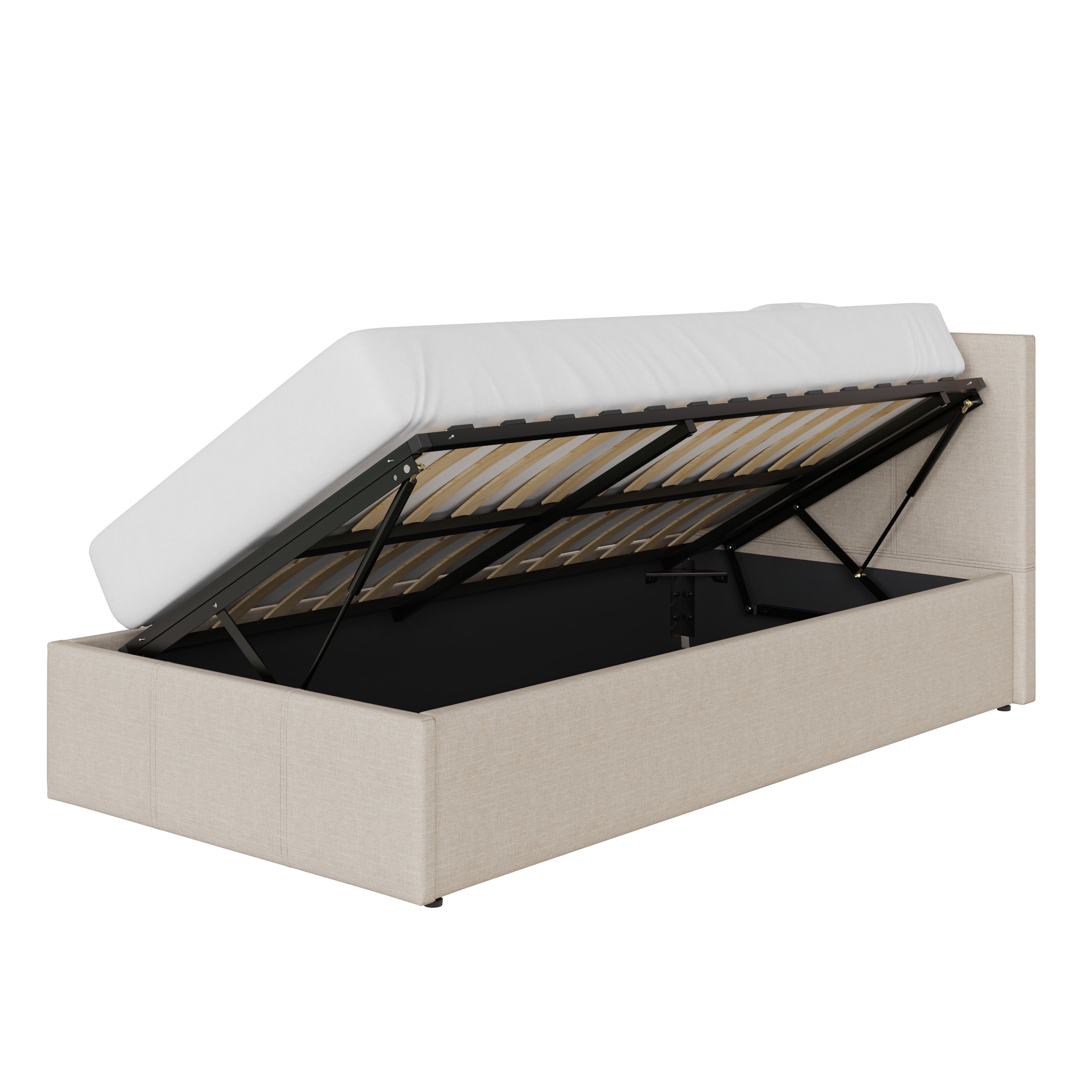 Side Lift Ottoman Bed Natural
