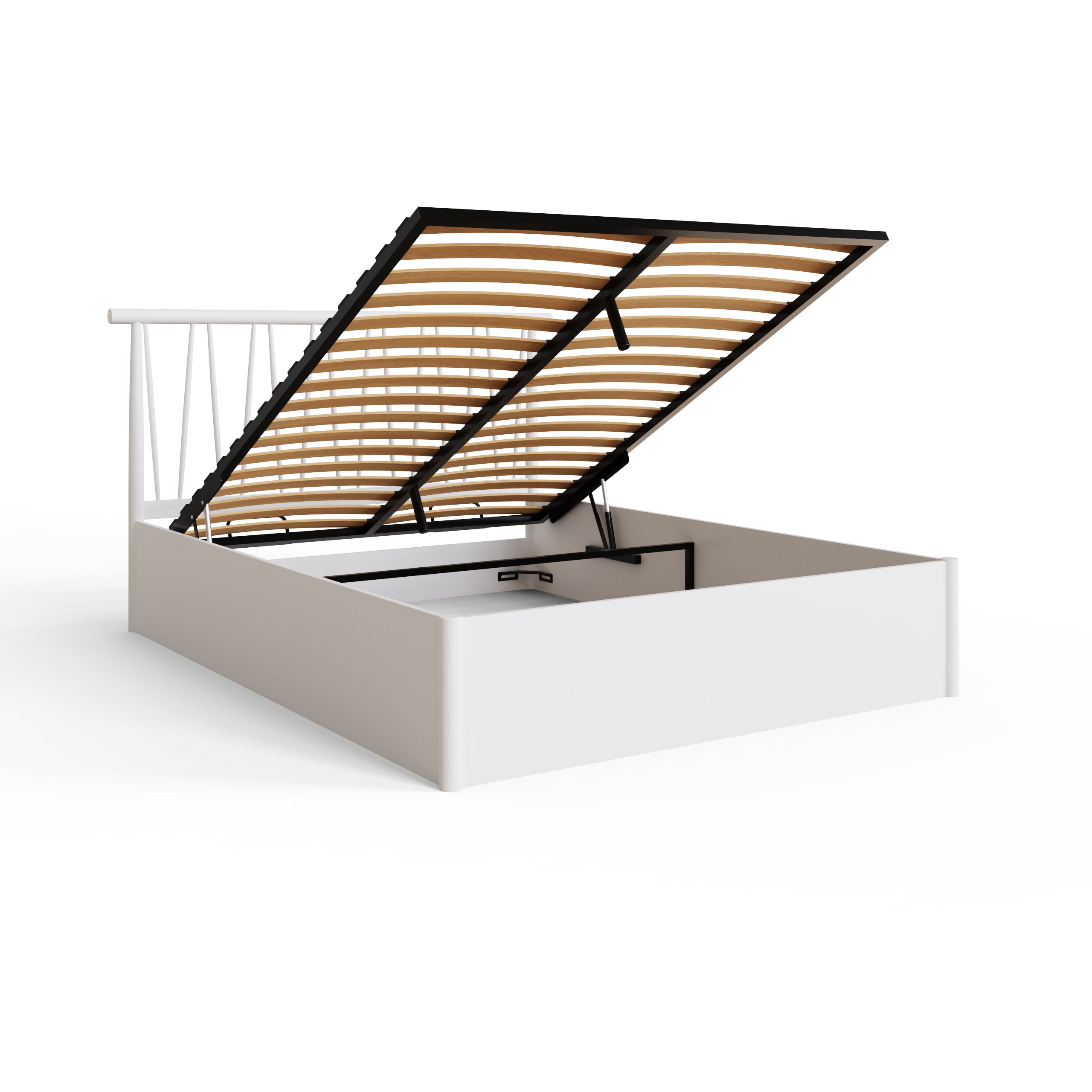 Fusum Spindle Ottoman Bed - White