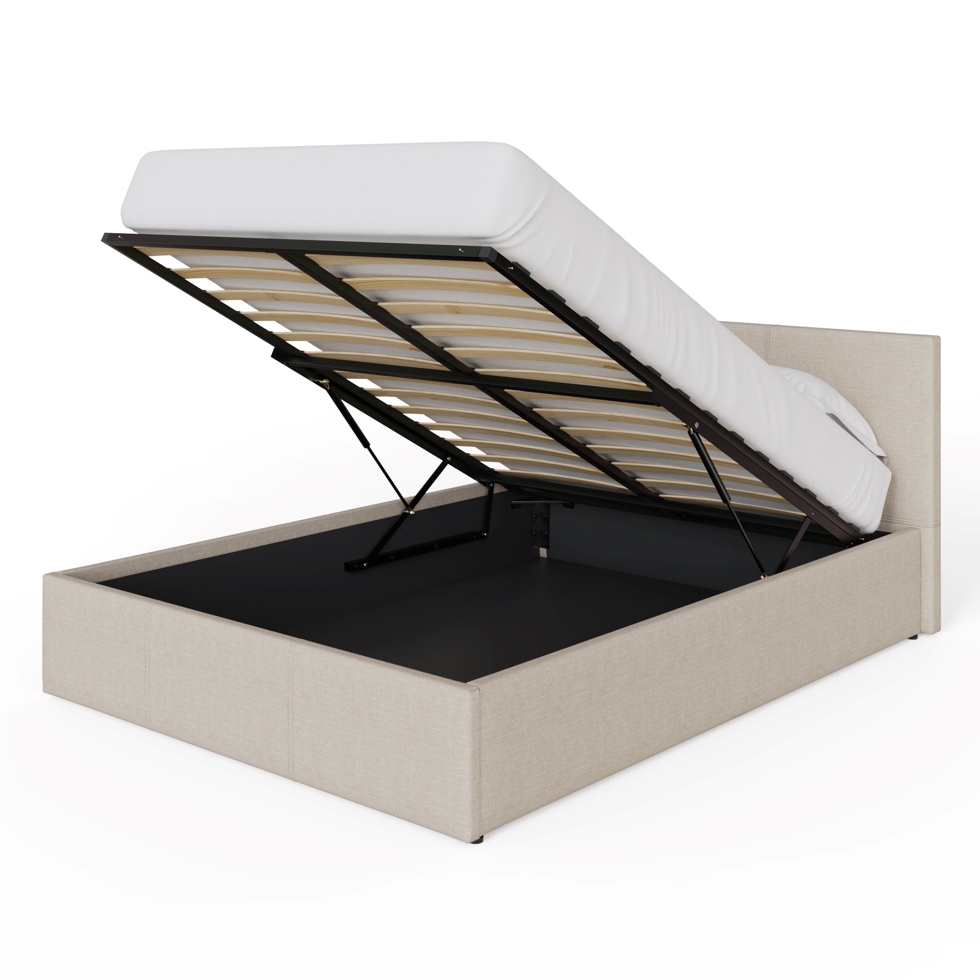 End Lift Ottoman Bed Frame - Natural