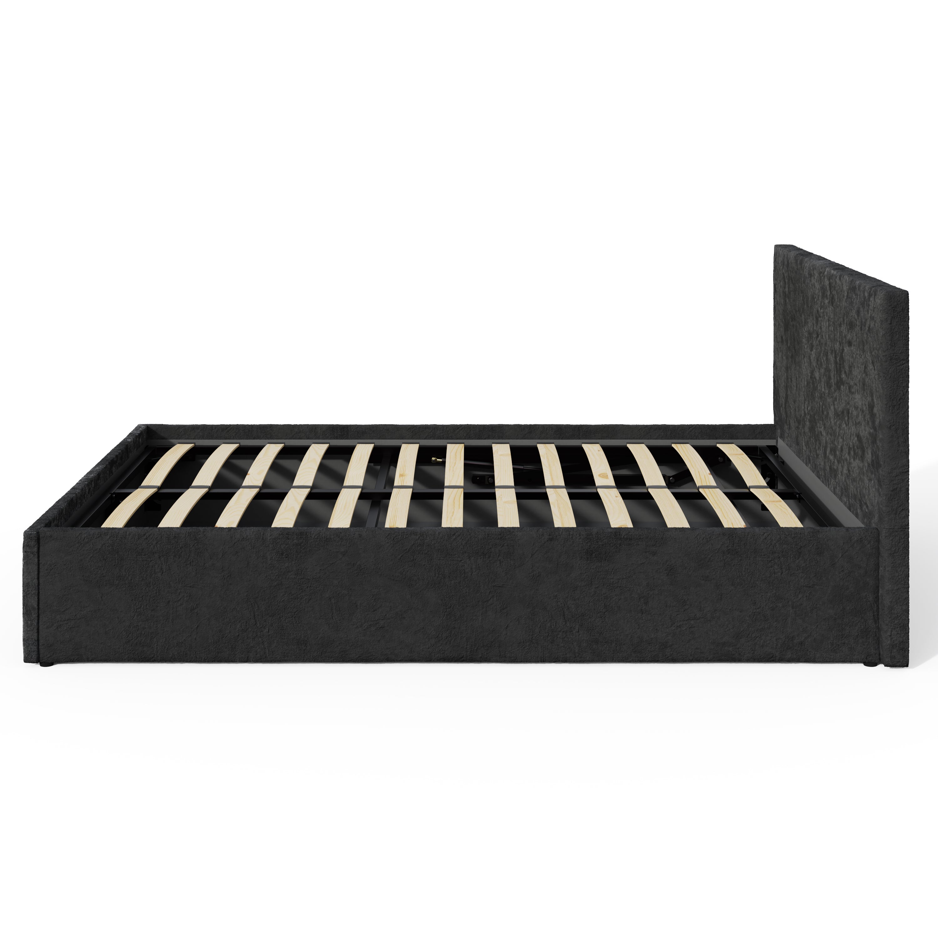 End Lift Ottoman Bed Frame- Black Crushed Velvet