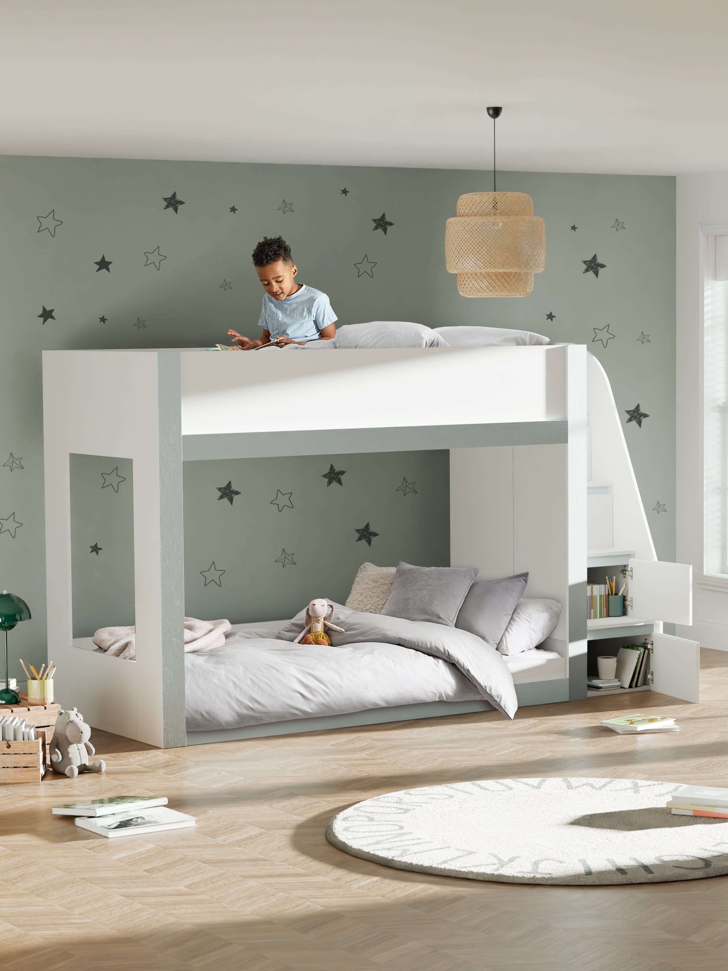 Gaia Bunk Bed - White and Silver