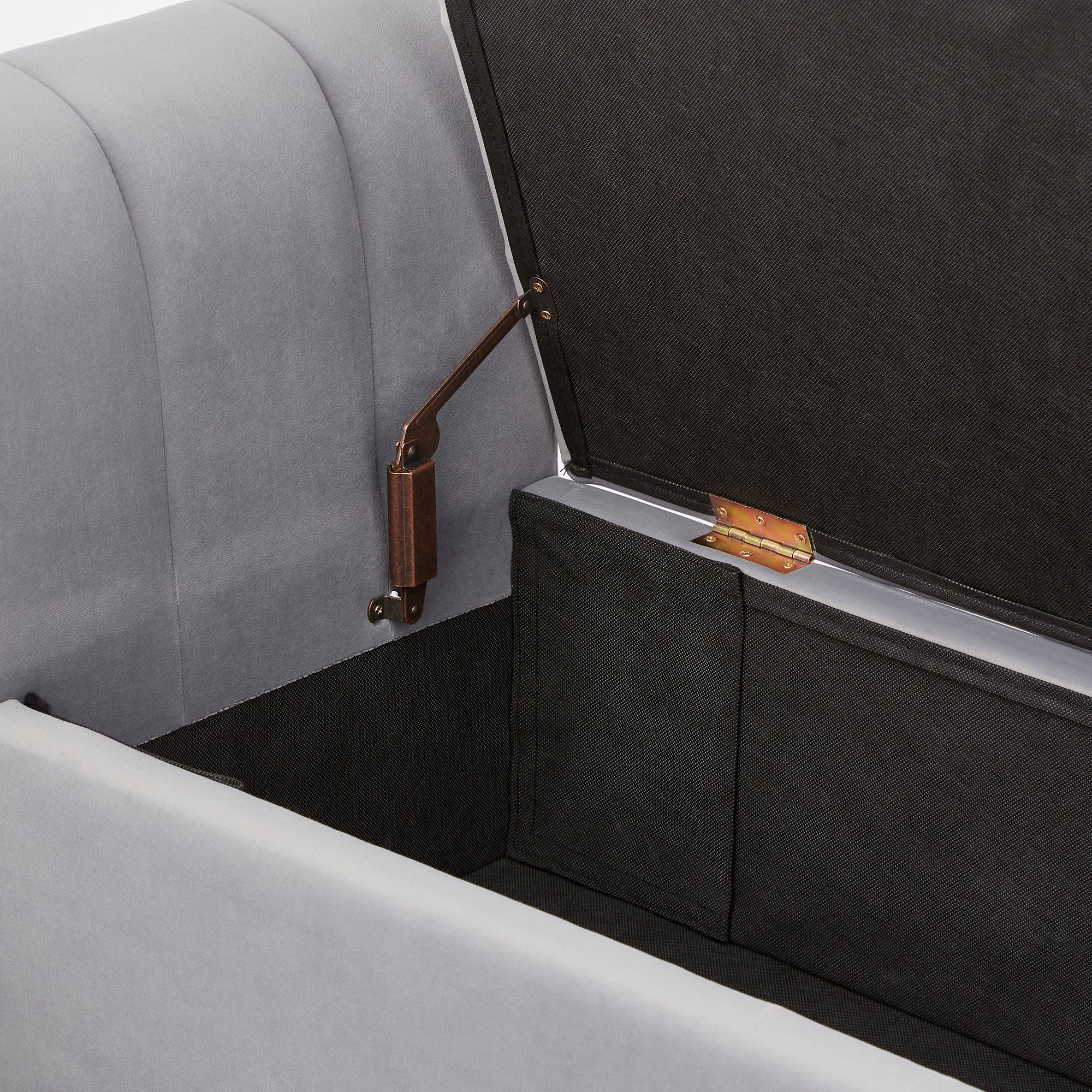 Pettine Ottoman Storage Bench Grey