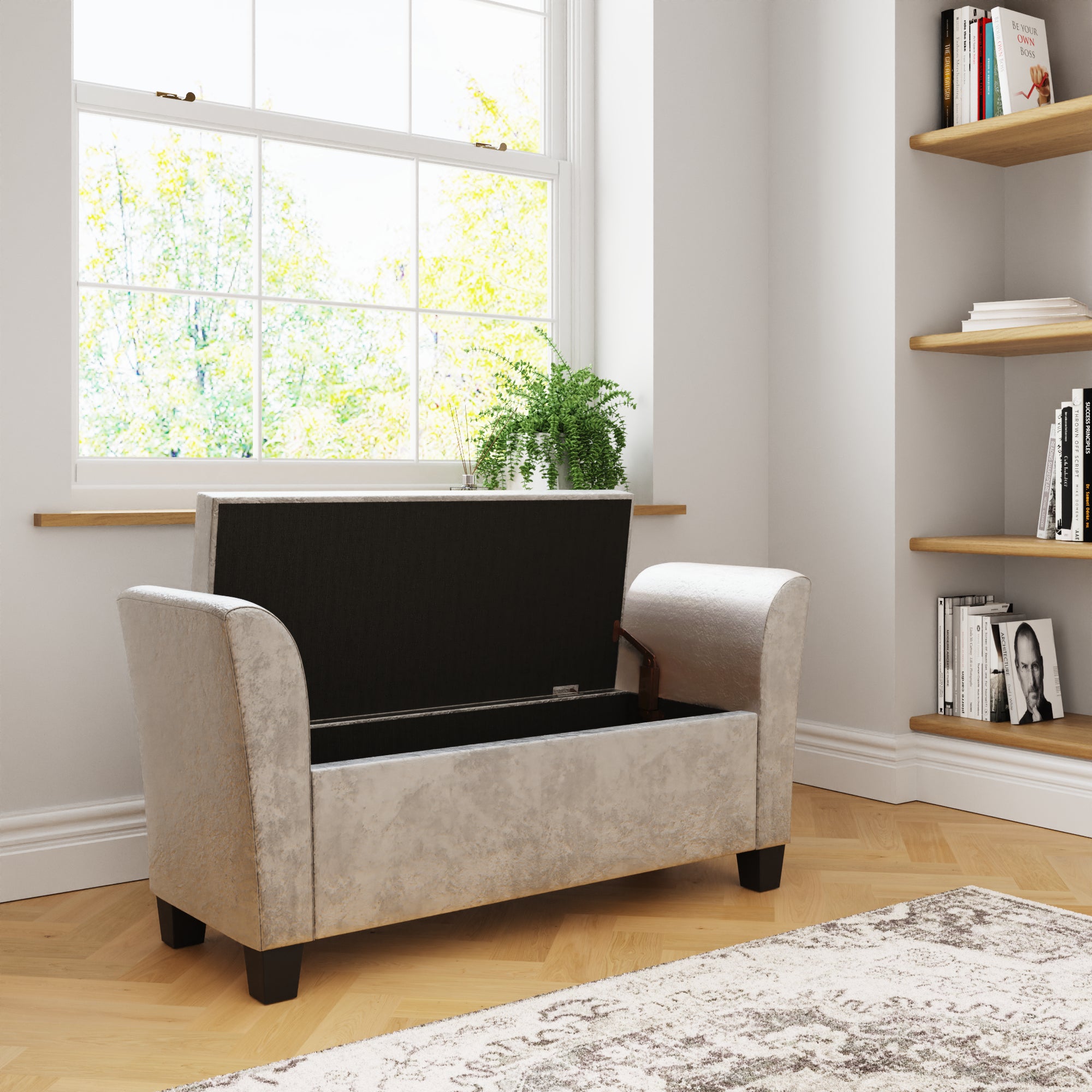 Verona Window Seat Oyster Crushed Velvet