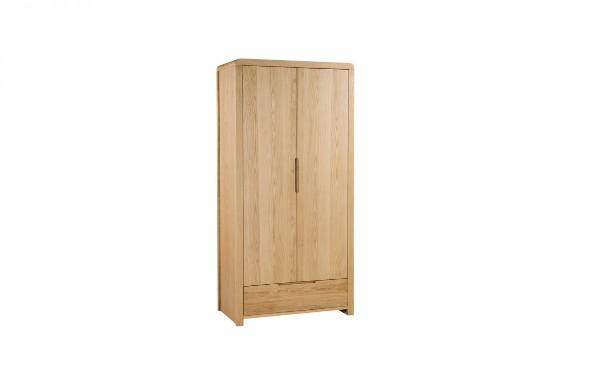 Curve  2 Door 1 Drawer Wardrobe