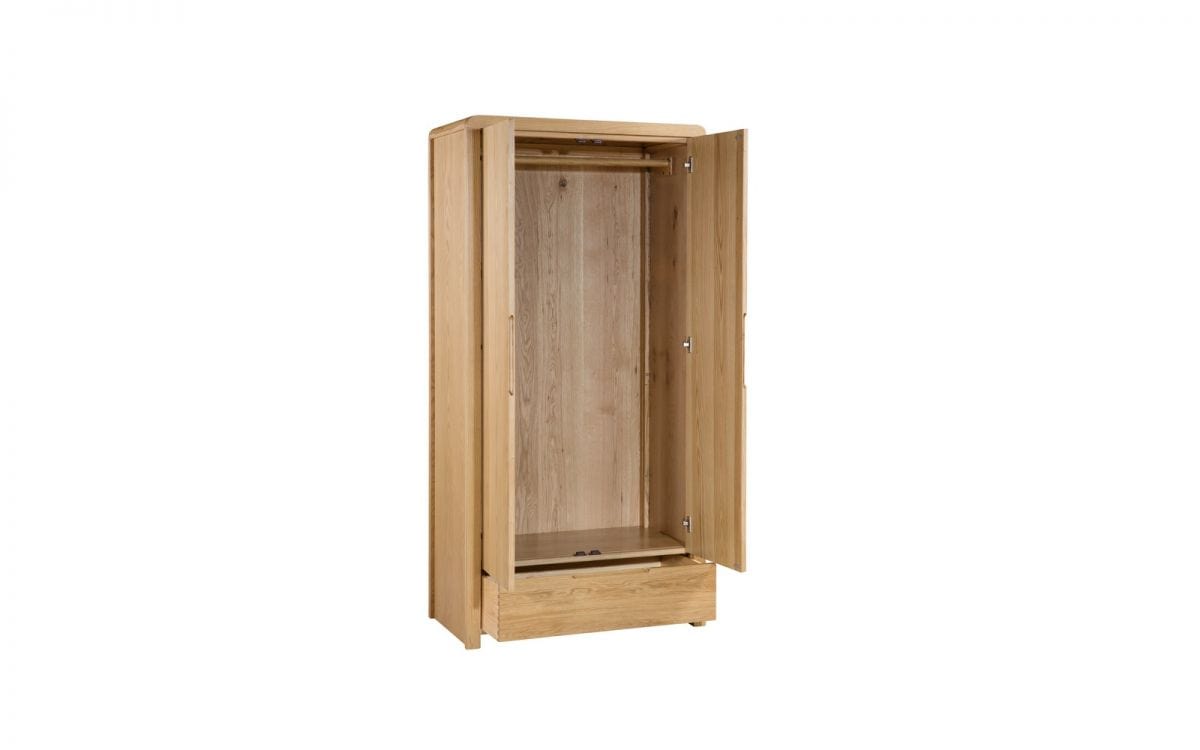 Curve  2 Door 1 Drawer Wardrobe