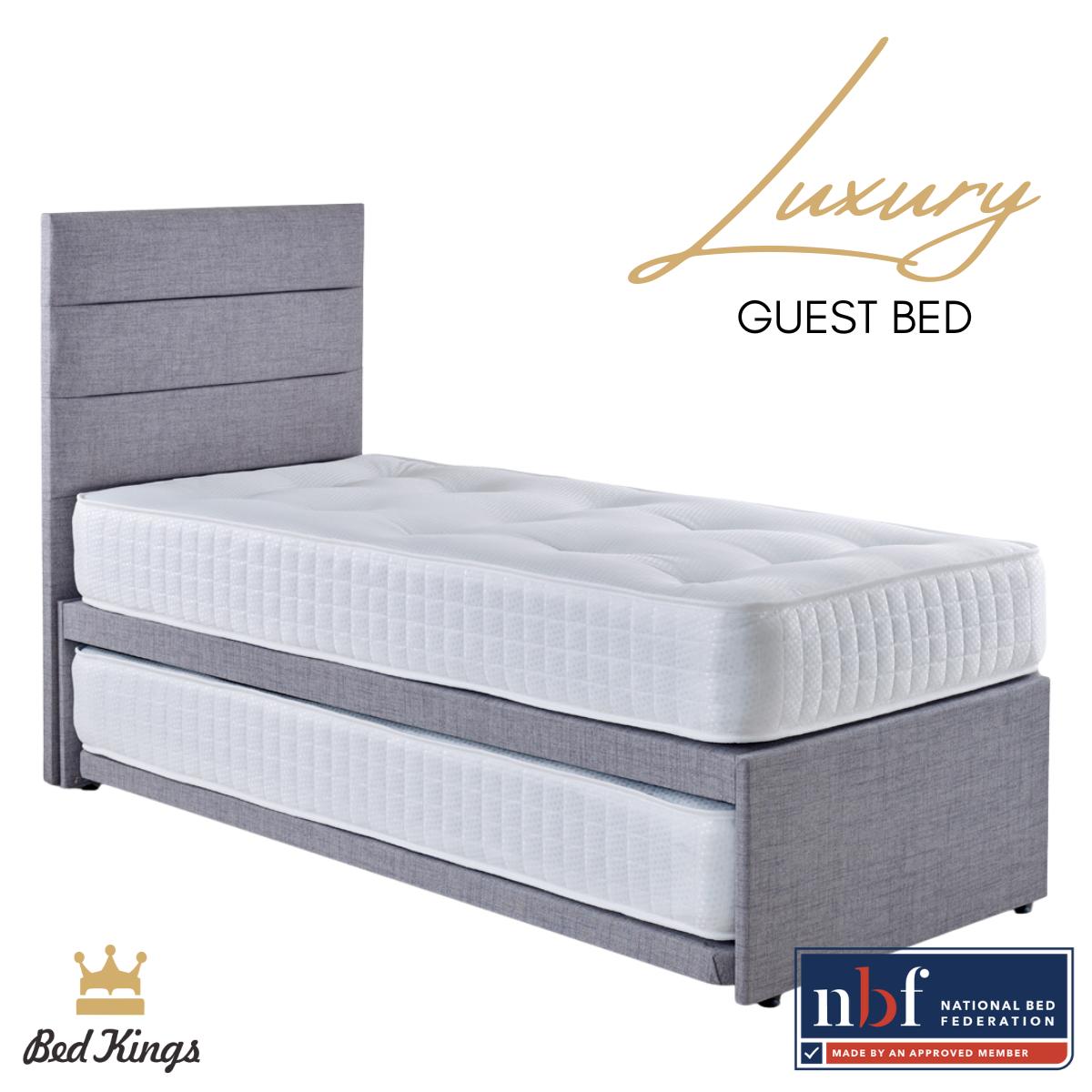 Luxury Guest Bed & Trundle With 2 Mattresses