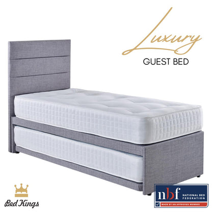 Luxury Guest Bed & Trundle With 2 Mattresses