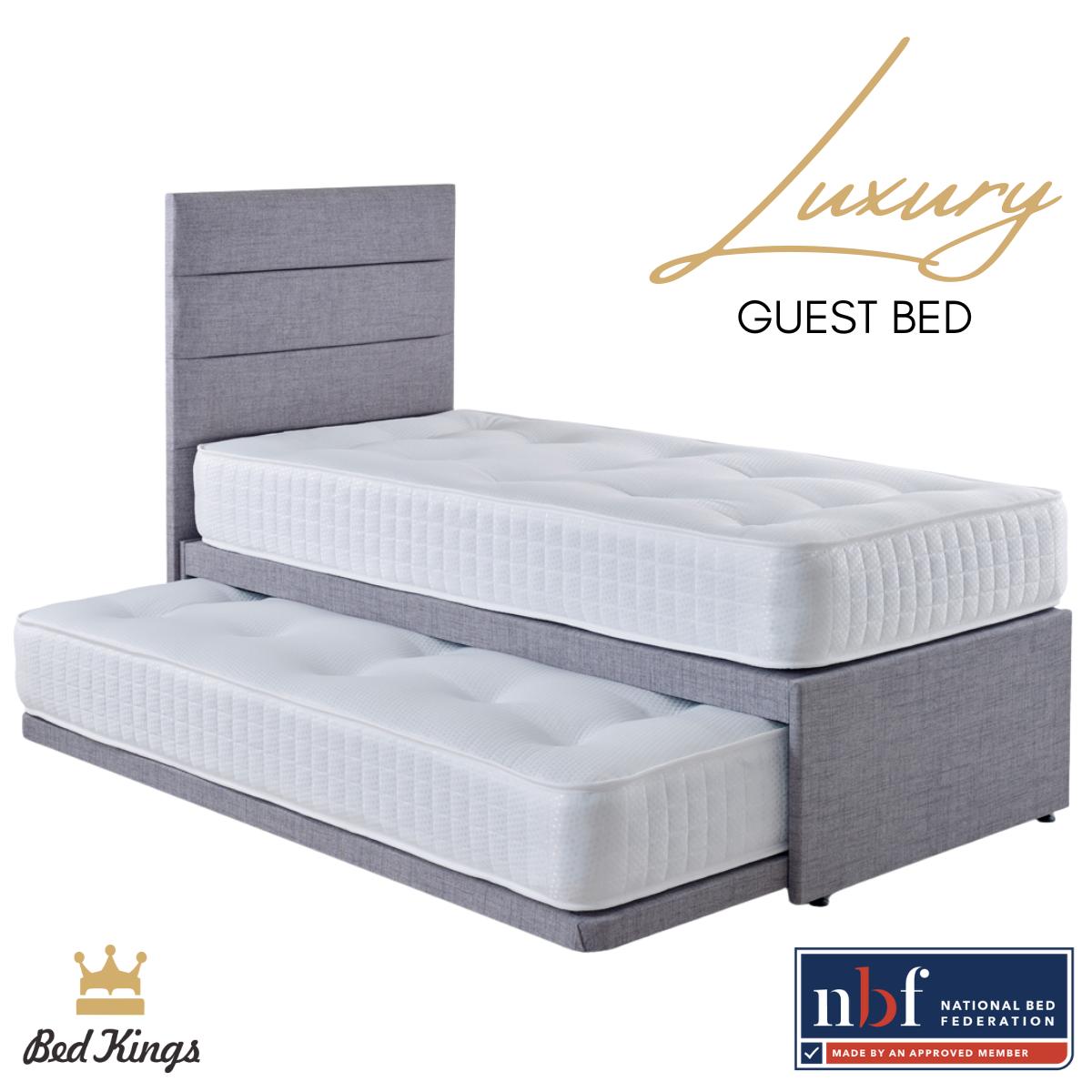 Luxury Guest Bed & Trundle With 2 Mattresses