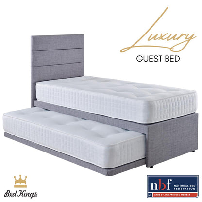 Luxury Guest Bed & Trundle With 2 Mattresses