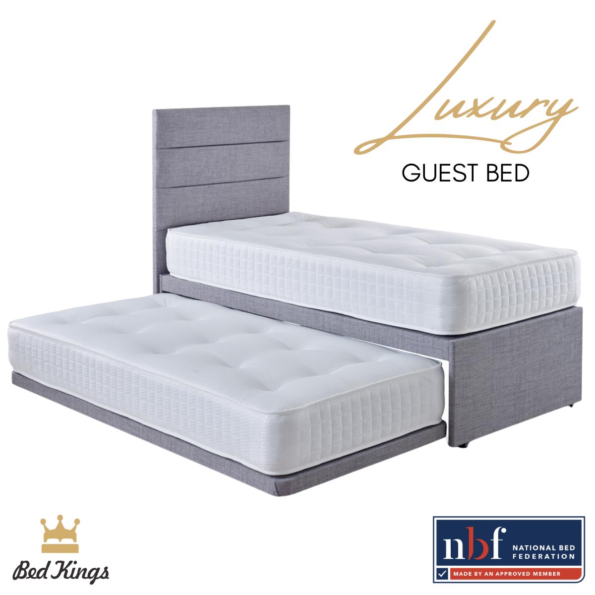 Luxury Guest Bed & Trundle With 2 Mattresses