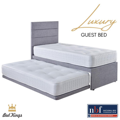 Luxury Guest Bed & Trundle With 2 Mattresses