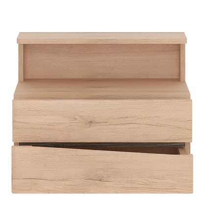 Kensington 2 Drawer Bedside Cabinet LH Drawer (wall fixing) in Oak.