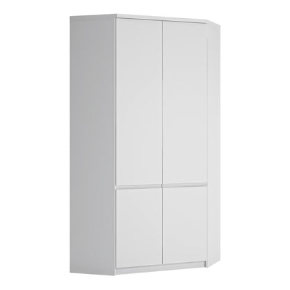 Fribo Corner Wardrobe 2 Door in Alpine White