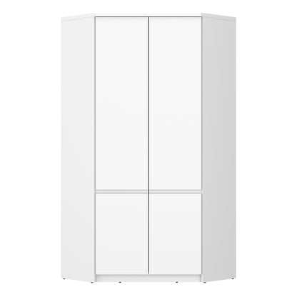 Fribo Corner Wardrobe 2 Door in Alpine White