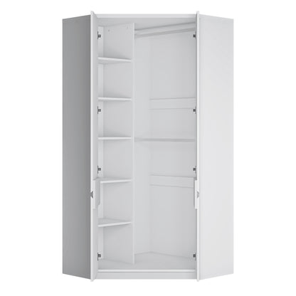 Fribo Corner Wardrobe 2 Door in Alpine White