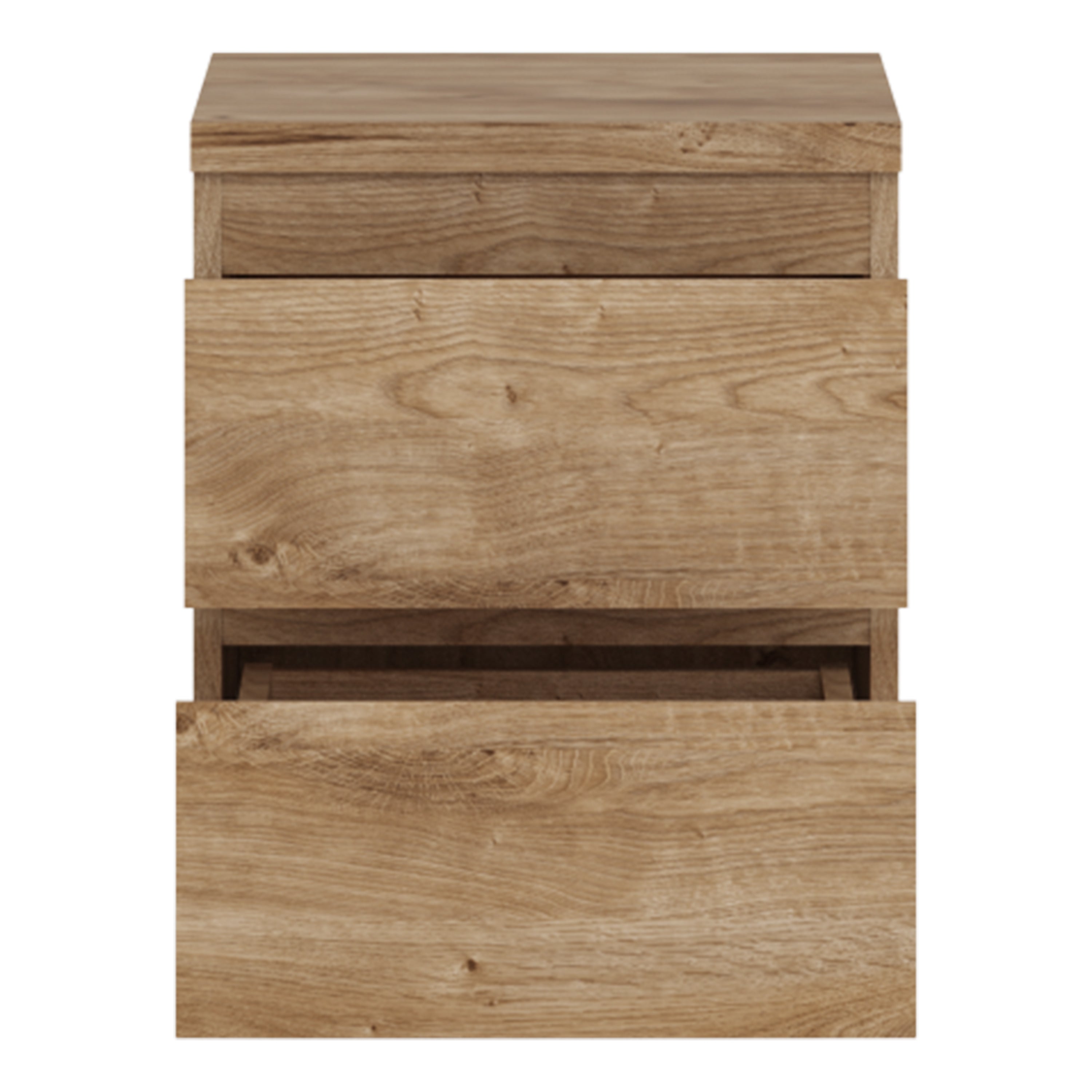 Fribo Bedside Cabinet 2 Drawer in Golden Ribbeck Oak