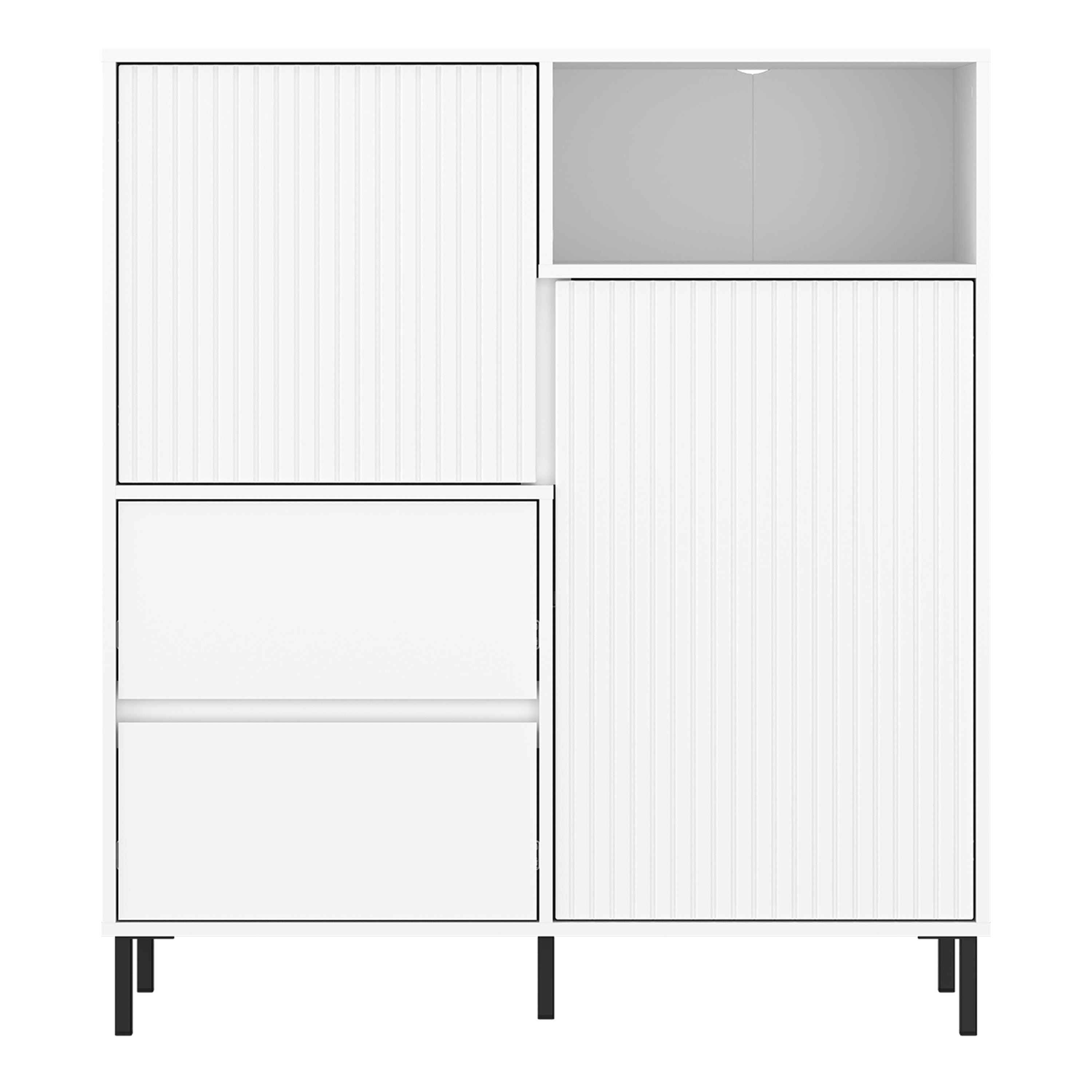 Avenale Sideboard 2 Door 2 Drawer in Alpine White High Gloss