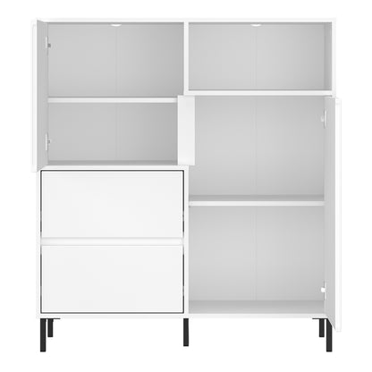 Avenale Sideboard 2 Door 2 Drawer in Alpine White High Gloss