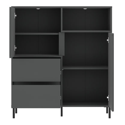 Avenale Sideboard 2 Door 2 Drawer in Anthracite