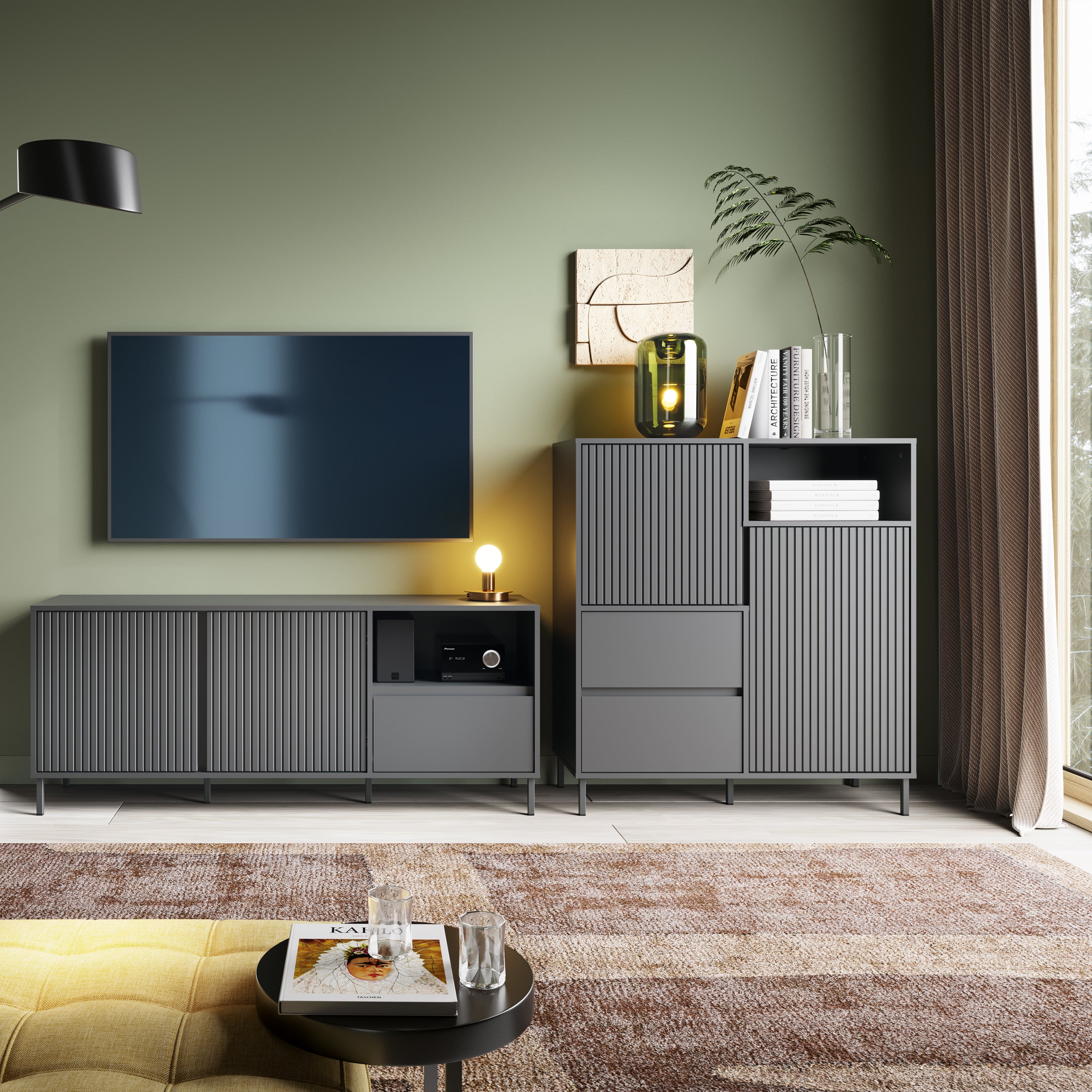 Avenale Sideboard 2 Door 2 Drawer in Anthracite