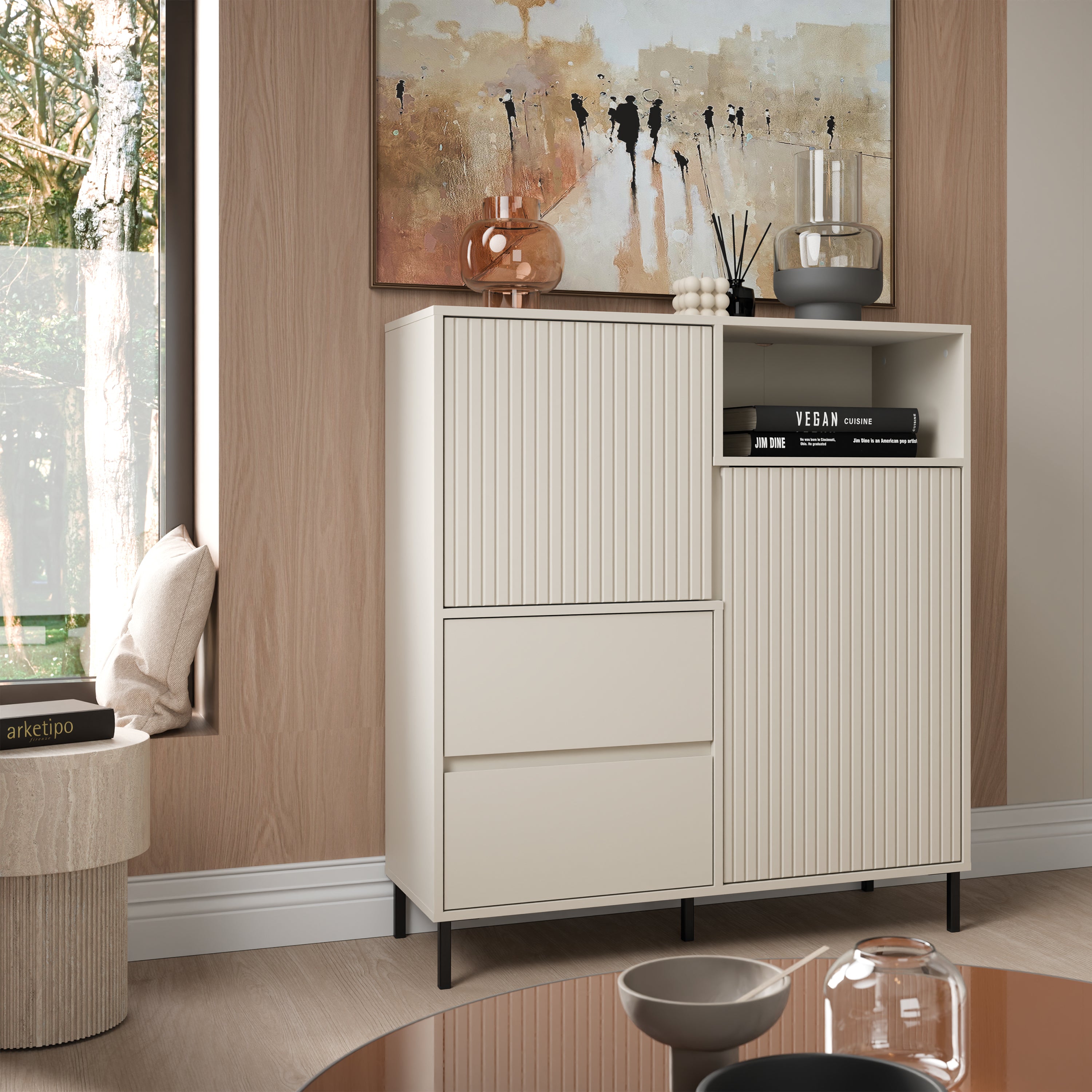 Avenale Sideboard 2 Door 2 Drawer in Cashmere