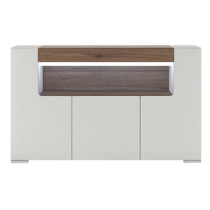 Toronto 3 Door Sideboard with open shelving (inc. Plexi Lighting)