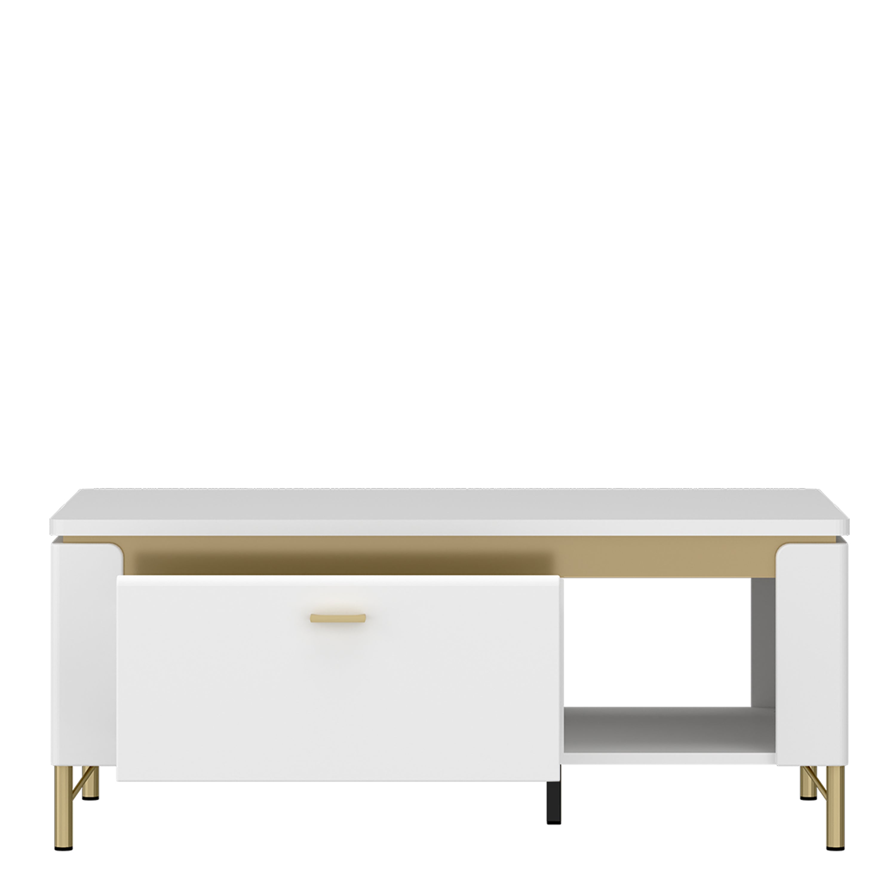 Lazio Coffee Table 1 Drawer in Alpine White/White Gloss