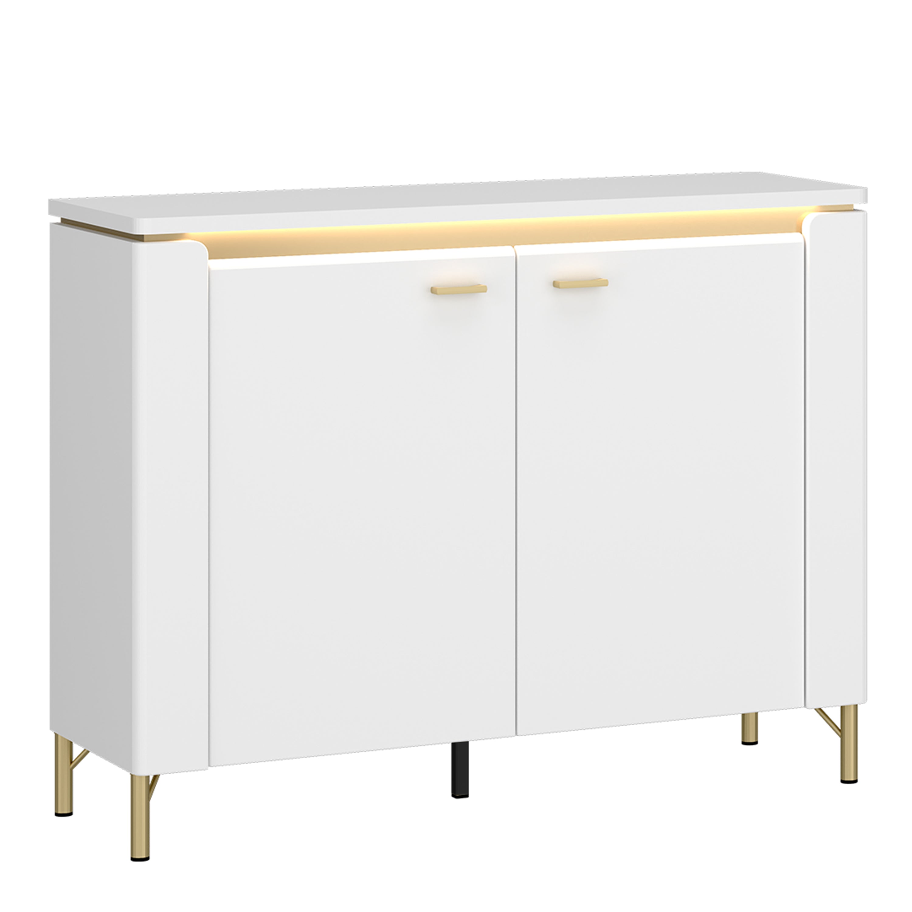 Lazio Sideboard 2 Door in Alpine White/White Gloss