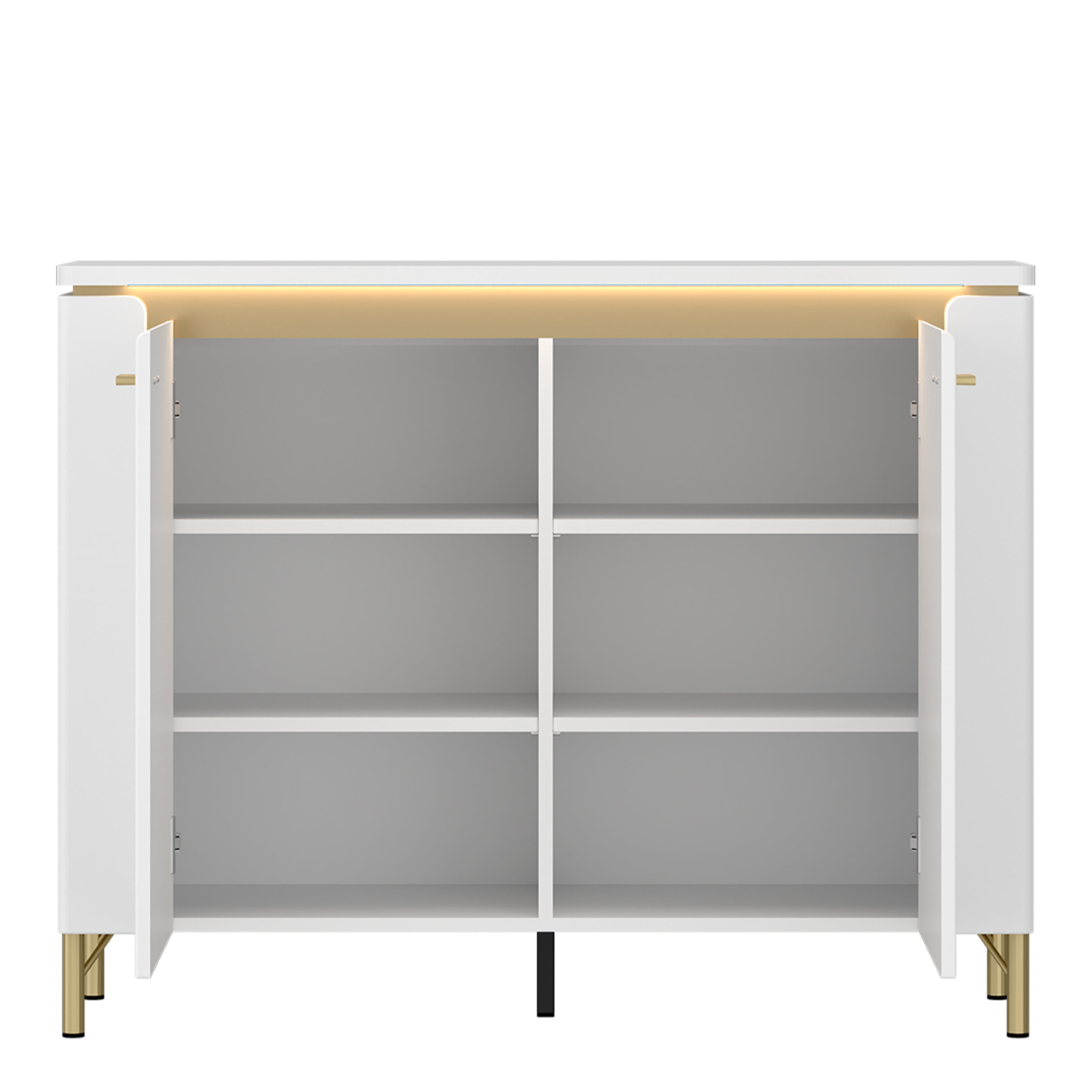 Lazio Sideboard 2 Door in Alpine White/White Gloss