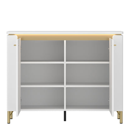Lazio Sideboard 2 Door in Alpine White/White Gloss