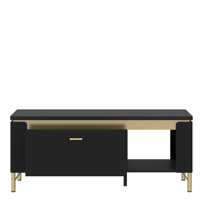 Genoa Coffee Table 1 Drawer in Black Matt/Gold
