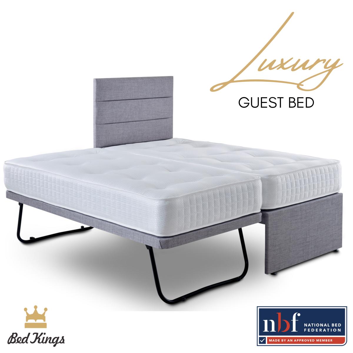 Luxury Guest Bed & Trundle With 2 Mattresses