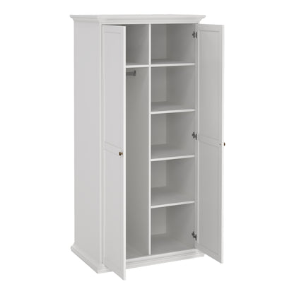 Paris Package - Bedside 2 Drawers + Chest of 4 Drawers + Wardrobe with 2 Doors White