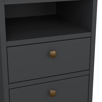Paris Bedside 2 Drawers in Matt Grey