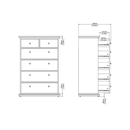 Paris Nightstand 1 Door + 1 Drawer in Matt Grey