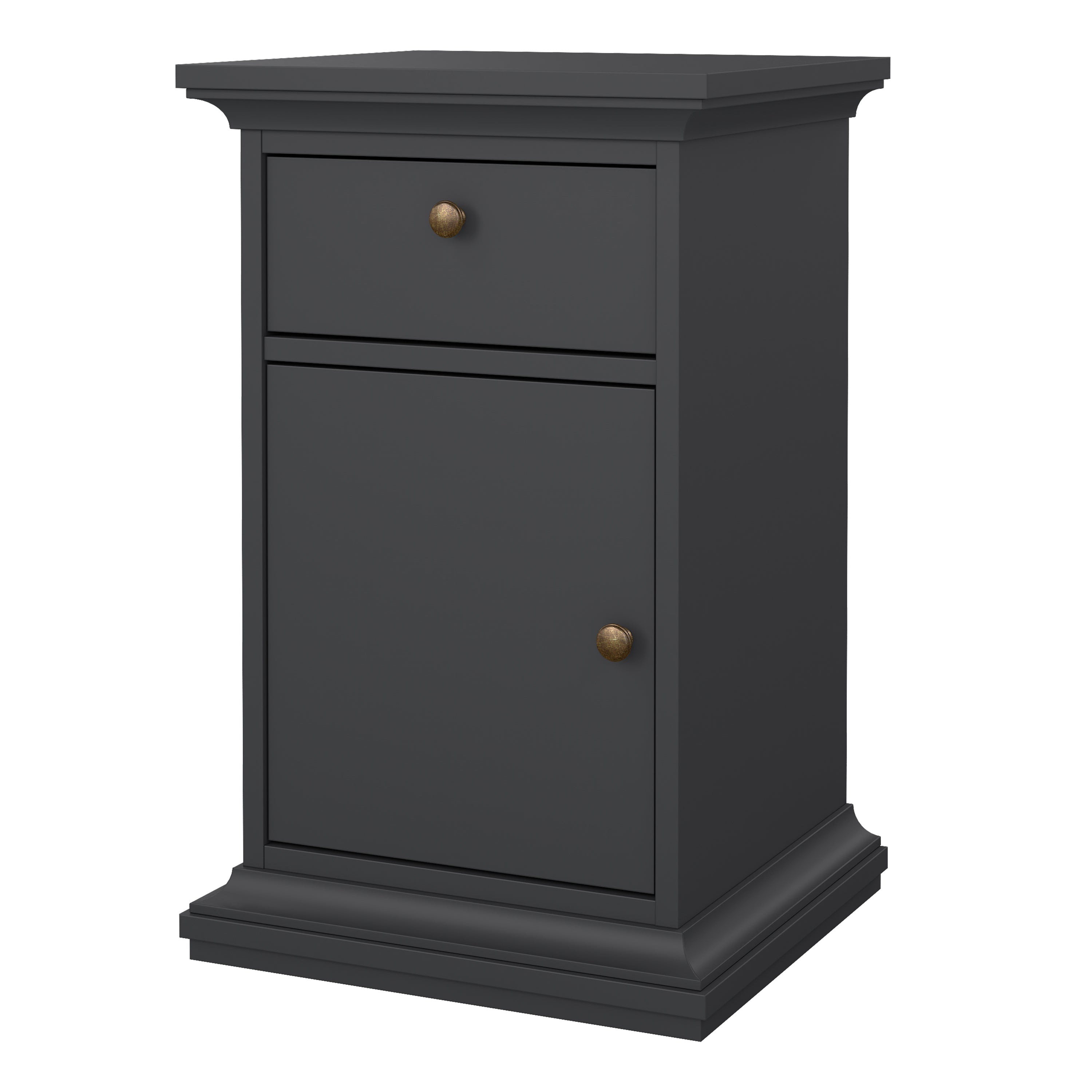 Paris Nightstand 1 Door + 1 Drawer in Matt Grey