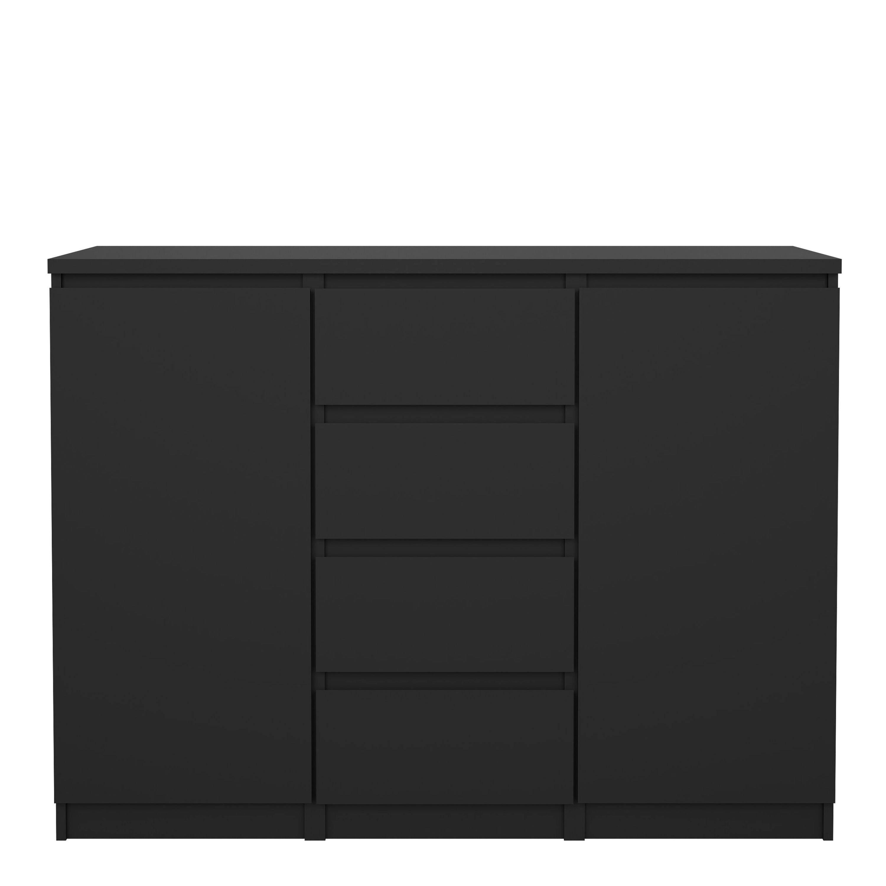 Naia Sideboard 4 Drawers 2 Doors in Black Matt