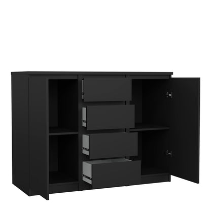 Naia Sideboard 4 Drawers 2 Doors in Black Matt
