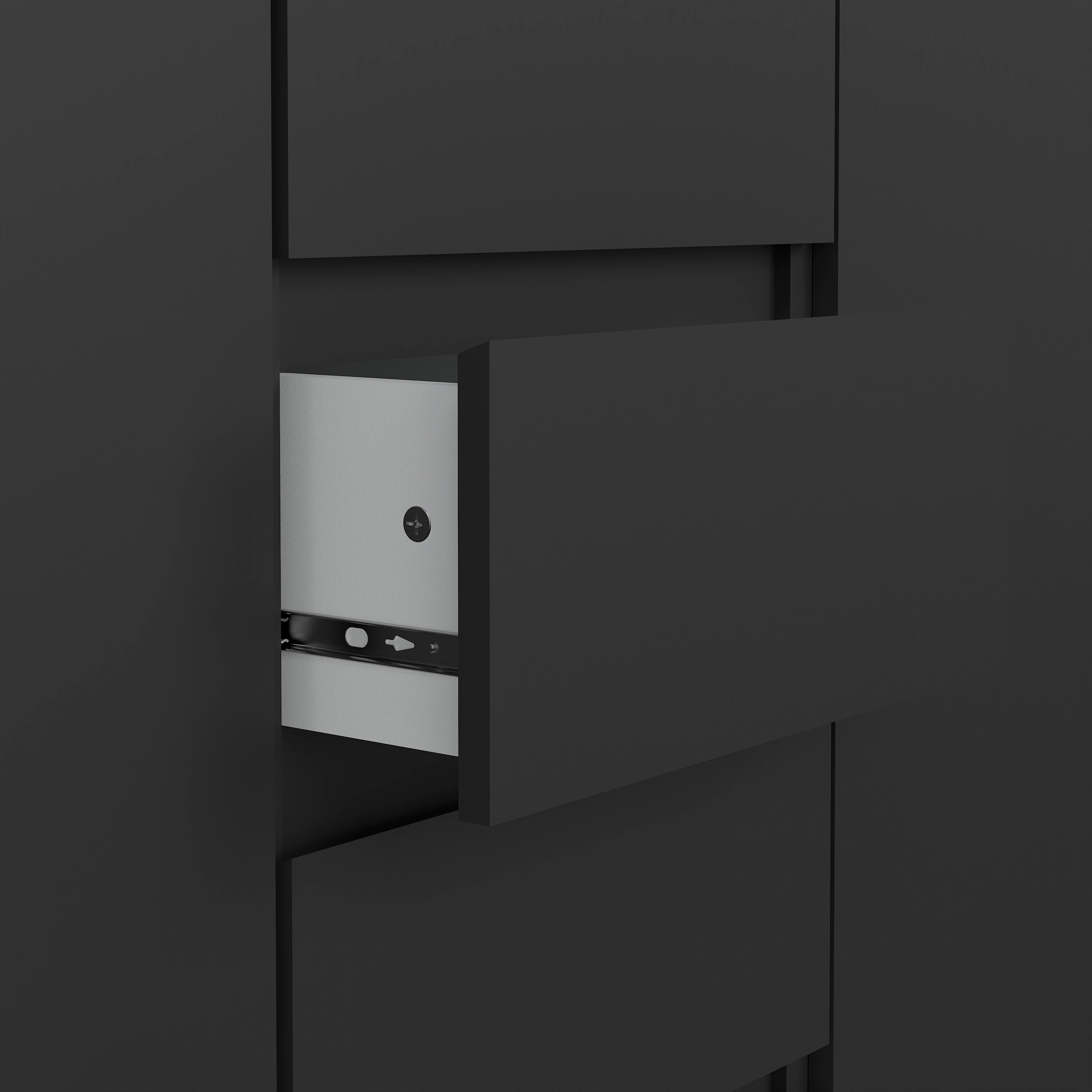 Naia Sideboard 4 Drawers 2 Doors in Black Matt