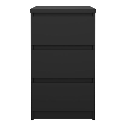 Naia Bedside 3 Drawers in Black Matt