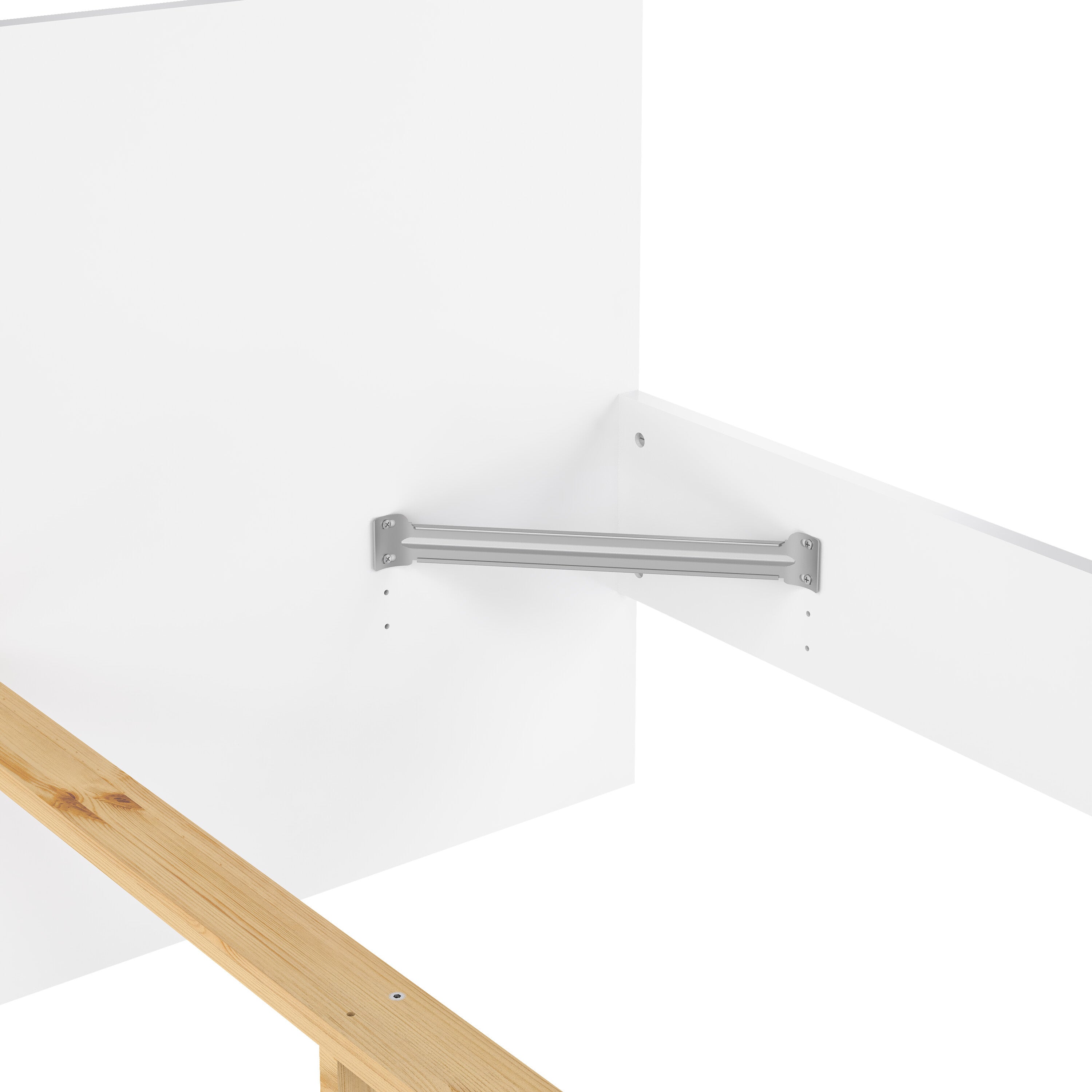 Naia Double Bed 4ft6 (140 x 190) in White High Gloss