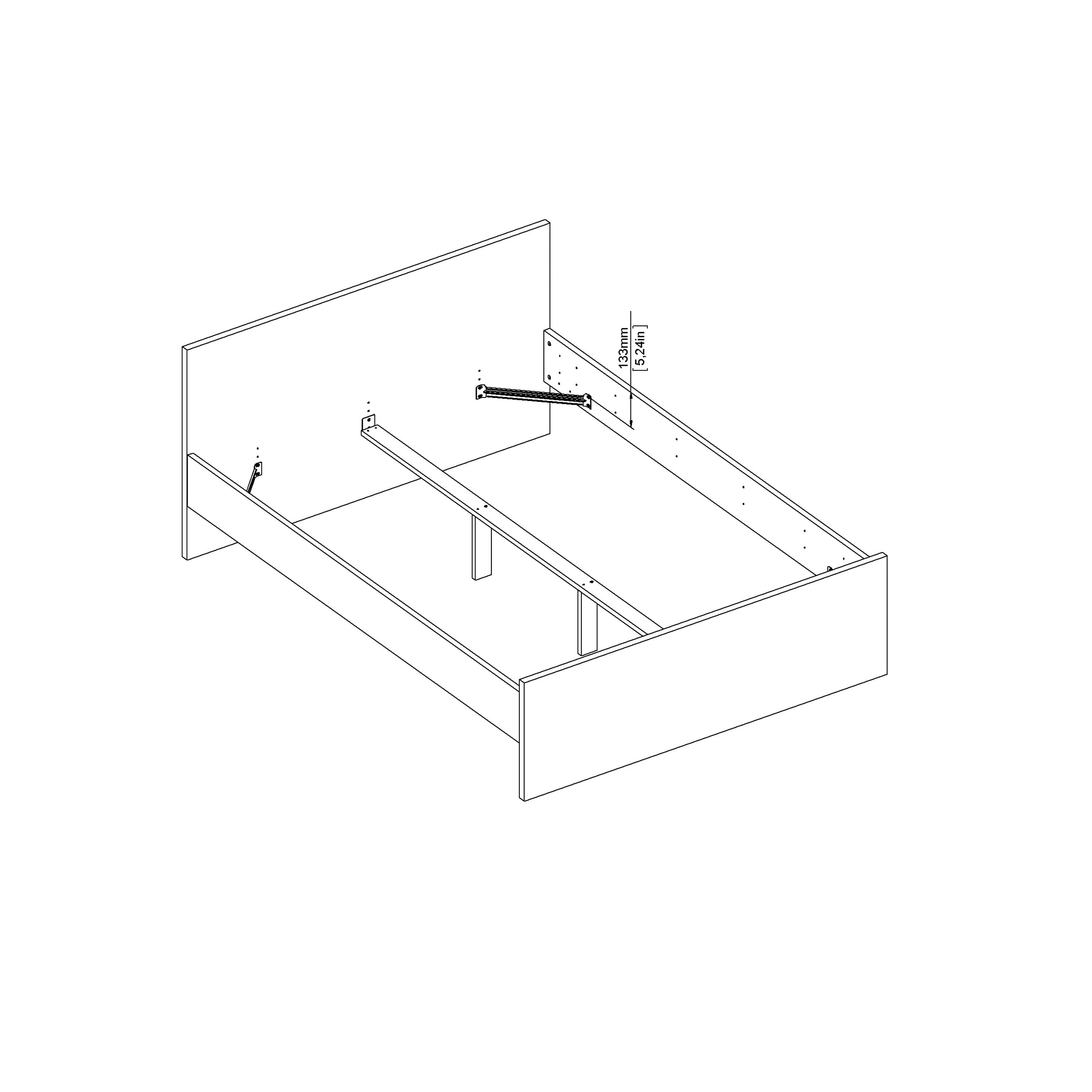 Naia Double Bed 4ft6 (140 x 190) in White High Gloss