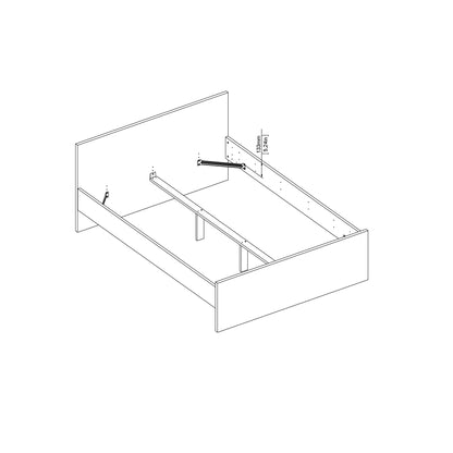Naia Double Bed 4ft6 (140 x 190) in White High Gloss