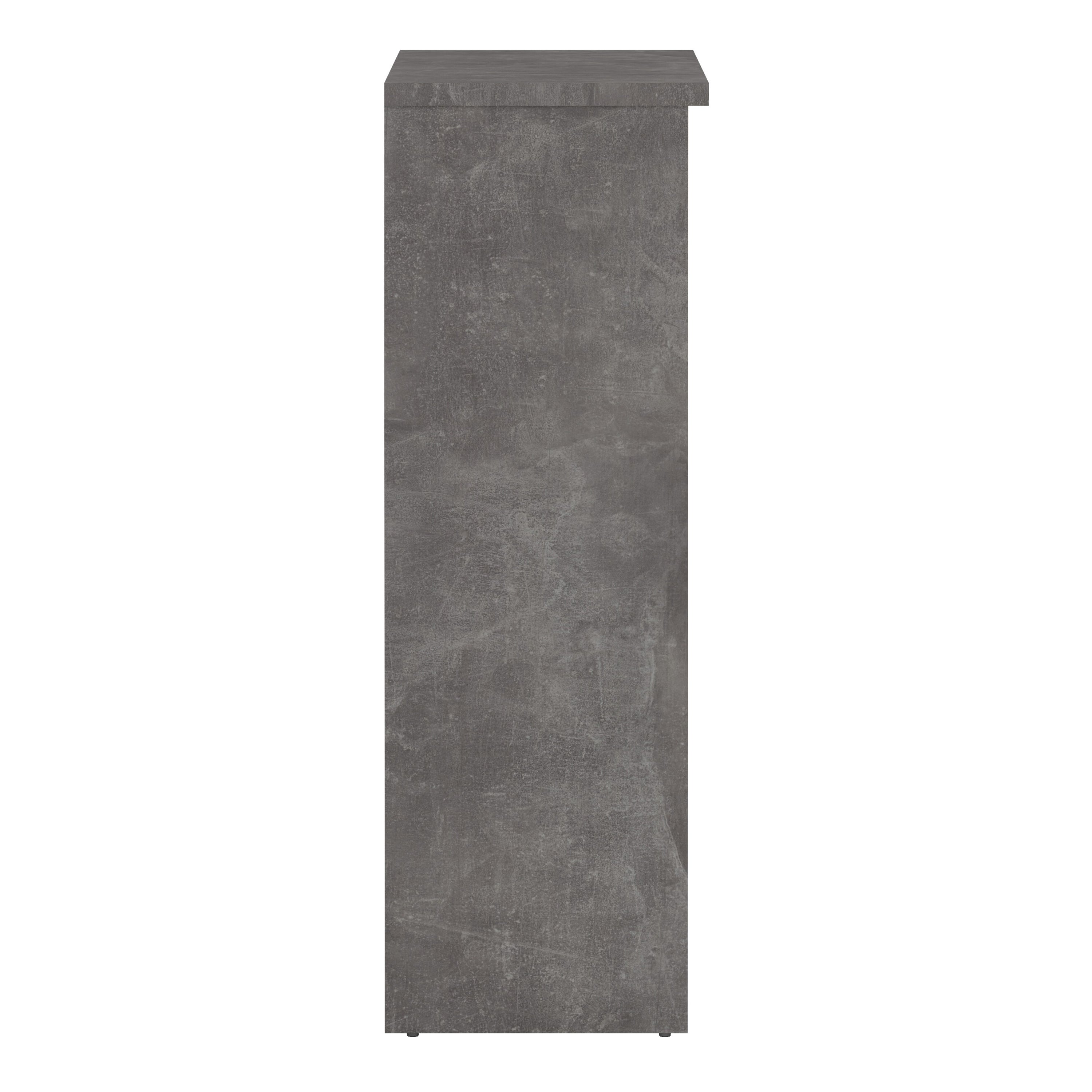 Naia Shoe Cabinet with 2 Flip Down Doors 1 Door and 1 Drawer in Concrete and White High Gloss