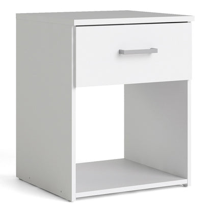Space Package - Bedside 1 Drawer + Chest of 3 Drawers + Wardrobe with 2 Doors in White