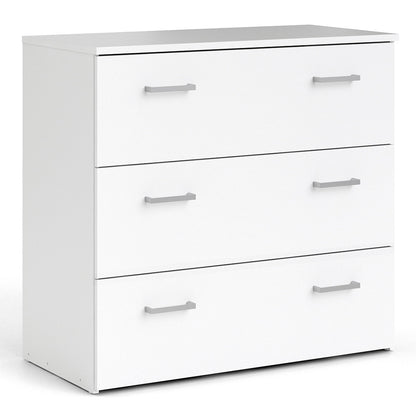 Space Package - Bedside 1 Drawer + Chest of 3 Drawers + Wardrobe with 2 Doors in White