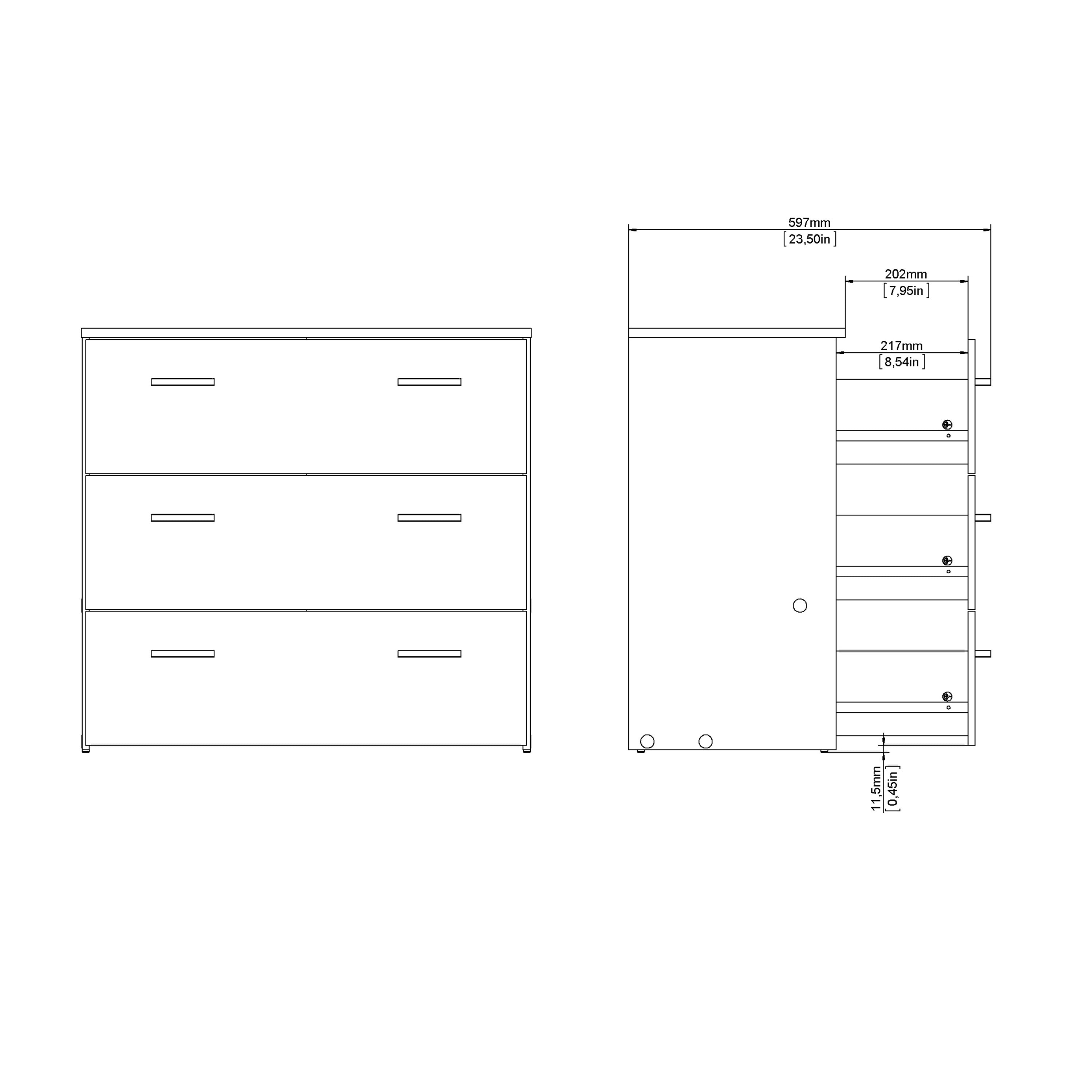 Space Chest of 3 Drawers in Oak