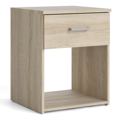 Space Package - Bedside 1 Drawer + Chest of 3 Drawers + Wardrobe with 2 Doors + 1 Drawer in Oak