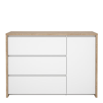 Next Sideboard with 1 door and 3 drawers Jackson Hickory White high gloss