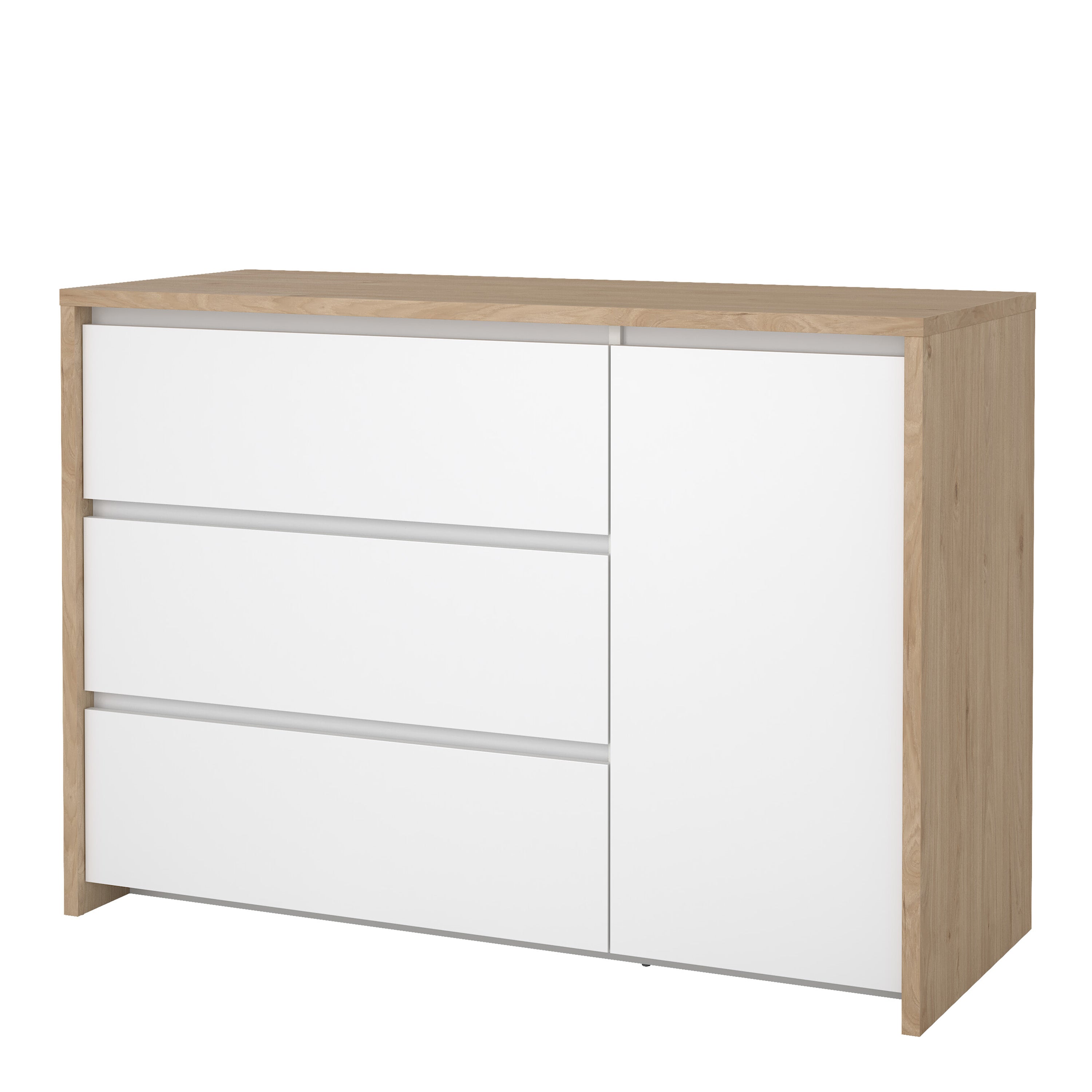 Next Sideboard with 1 door and 3 drawers Jackson Hickory White high gloss